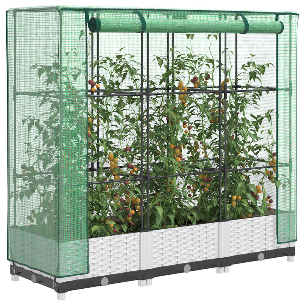 Vidaxl -Pflanzer mit Kashoes 120x40x123 cm Rattanlook