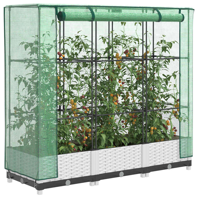 Vidaxl -Pflanzer mit Kashoes 120x40x123 cm Rattanlook