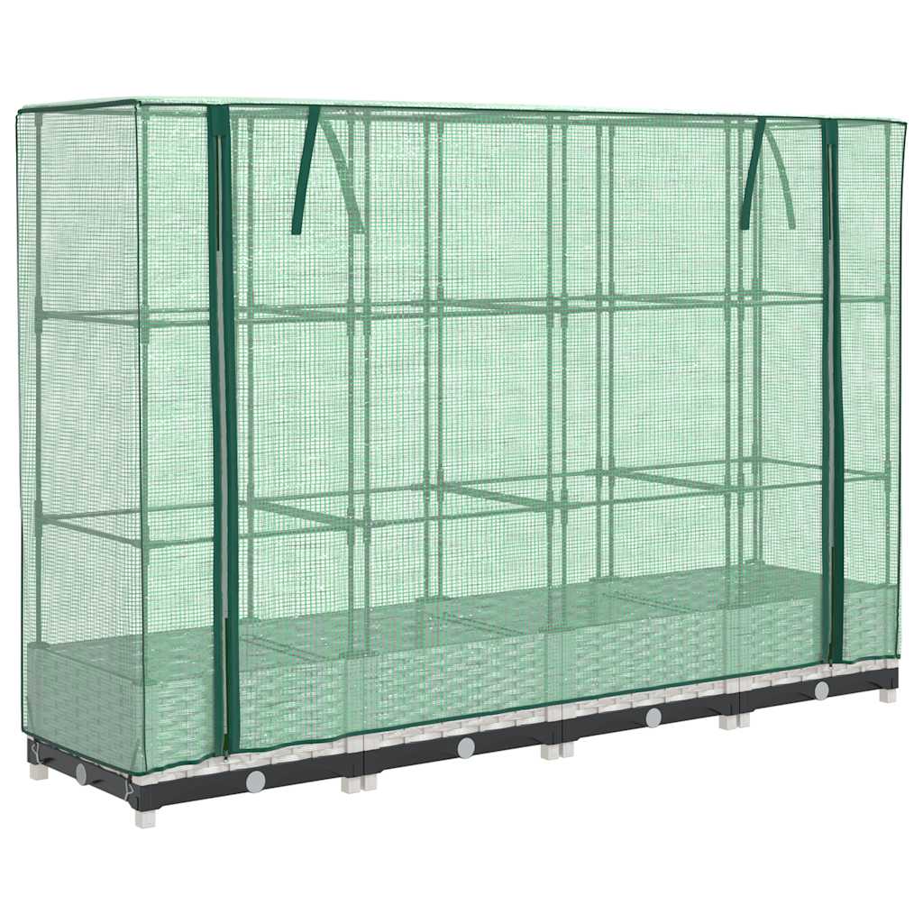 Vidaxl -Pflanzer mit Kashoes 160x40x123 cm Rattanlook