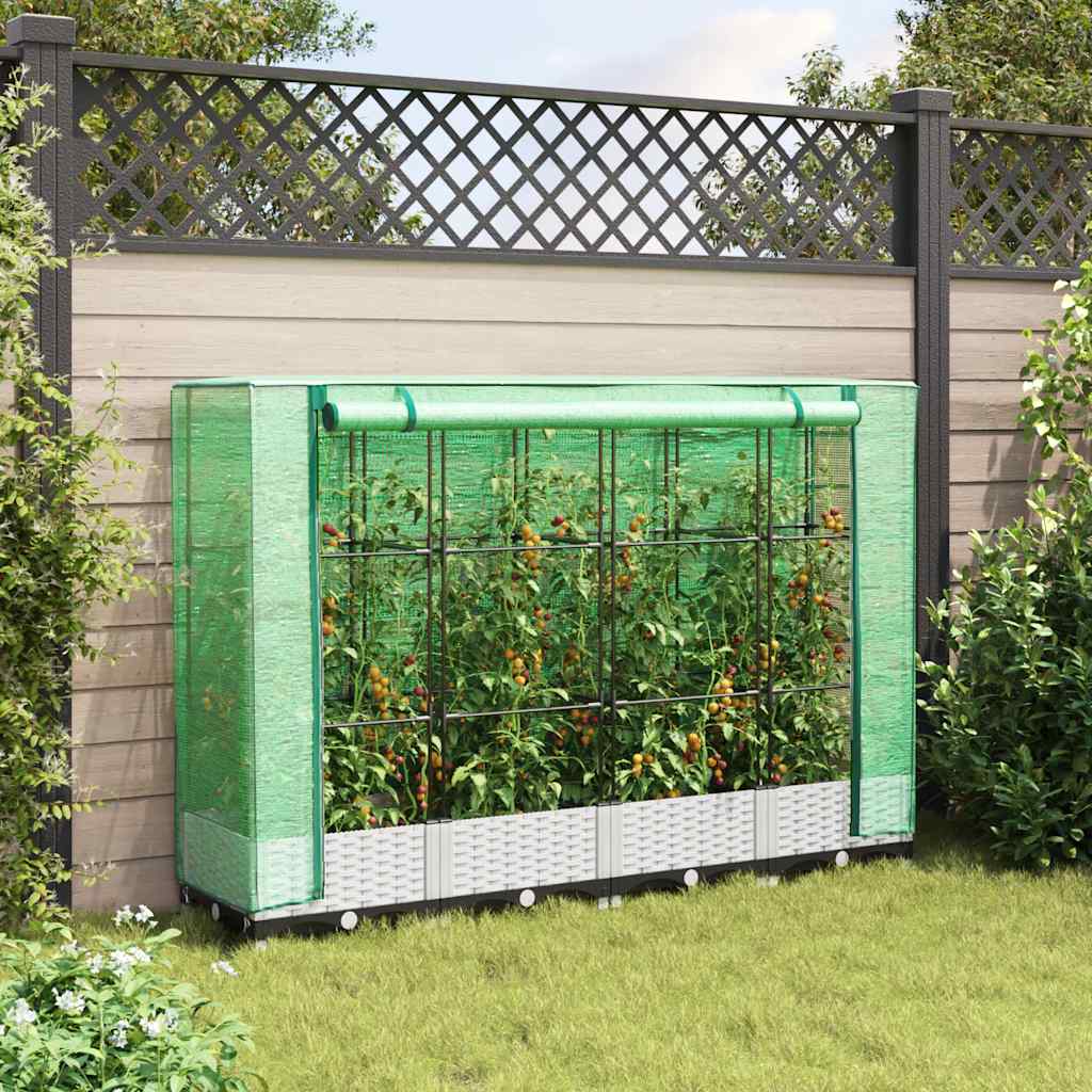 Vidaxl -Pflanzer mit Kashoes 160x40x123 cm Rattanlook