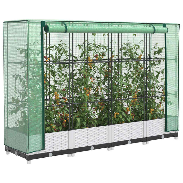 Vidaxl -Pflanzer mit Kashoes 160x40x123 cm Rattanlook