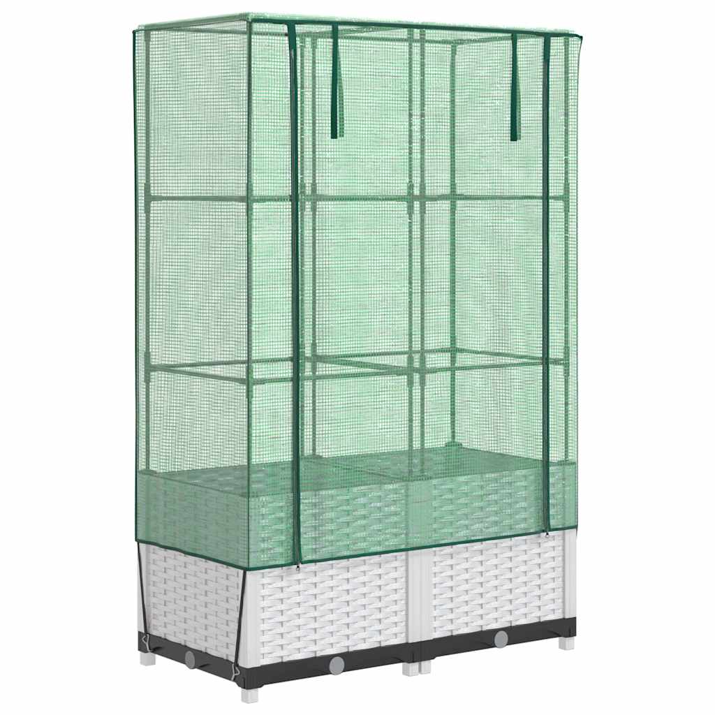 Vidaxl -Pflanzer mit Kashoes 80x40x138 cm Rattanlook erhoben