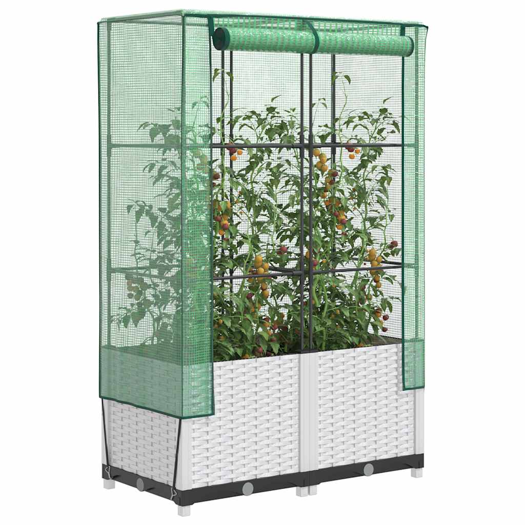 Vidaxl -Pflanzer mit Kashoes 80x40x138 cm Rattanlook erhoben