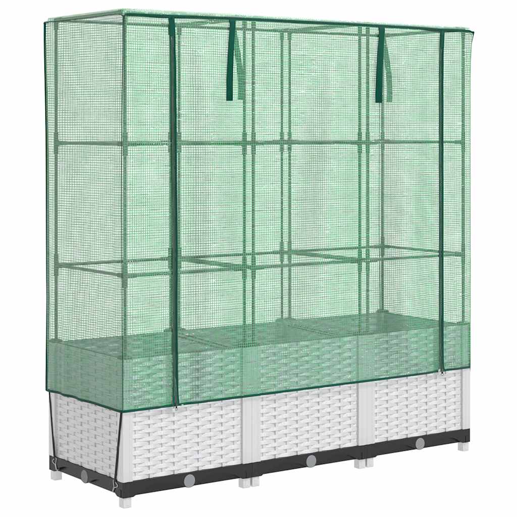 Vidaxl -Pflanzer mit Kashoes 120x40x138 cm Rattanlook