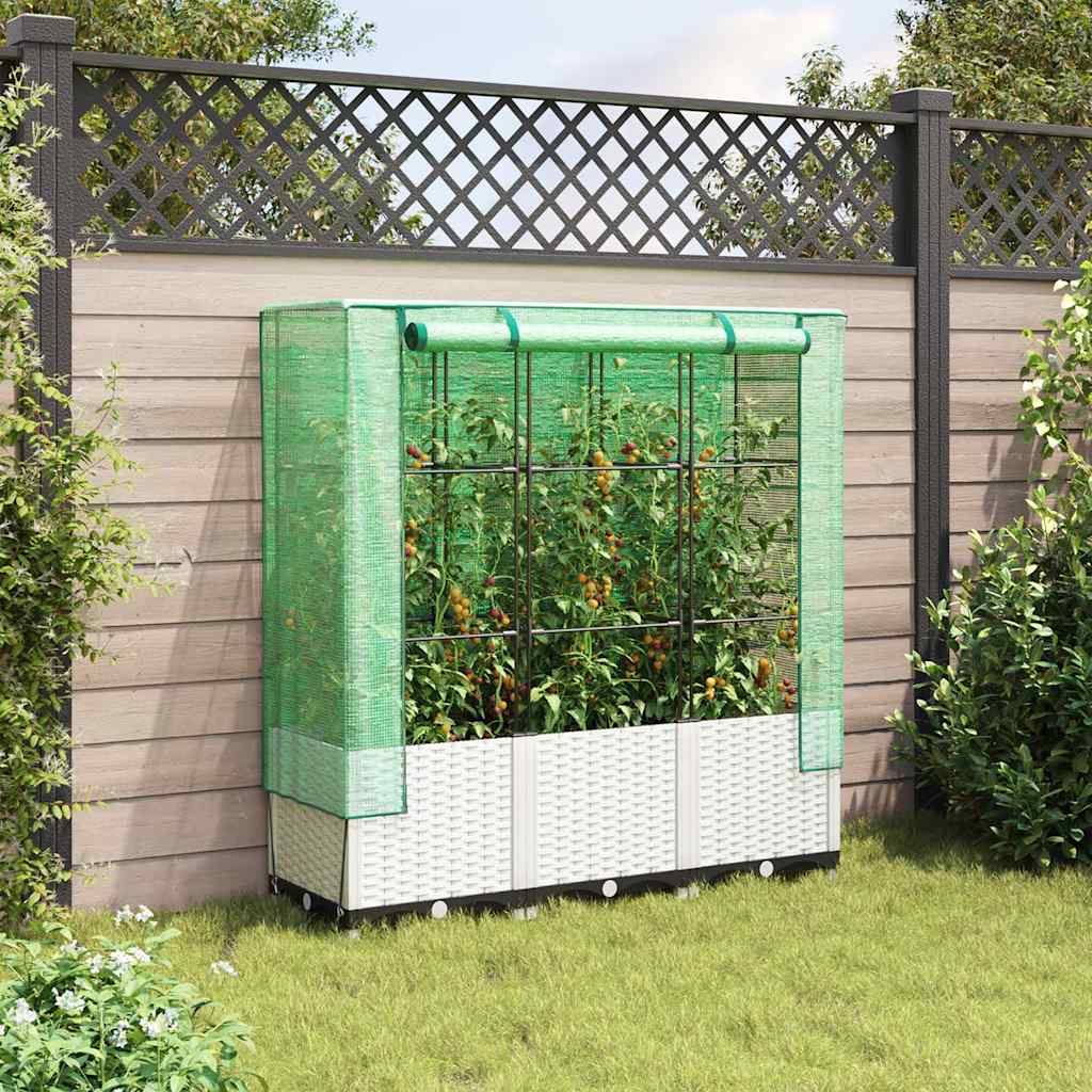 Vidaxl -Pflanzer mit Kashoes 120x40x138 cm Rattanlook