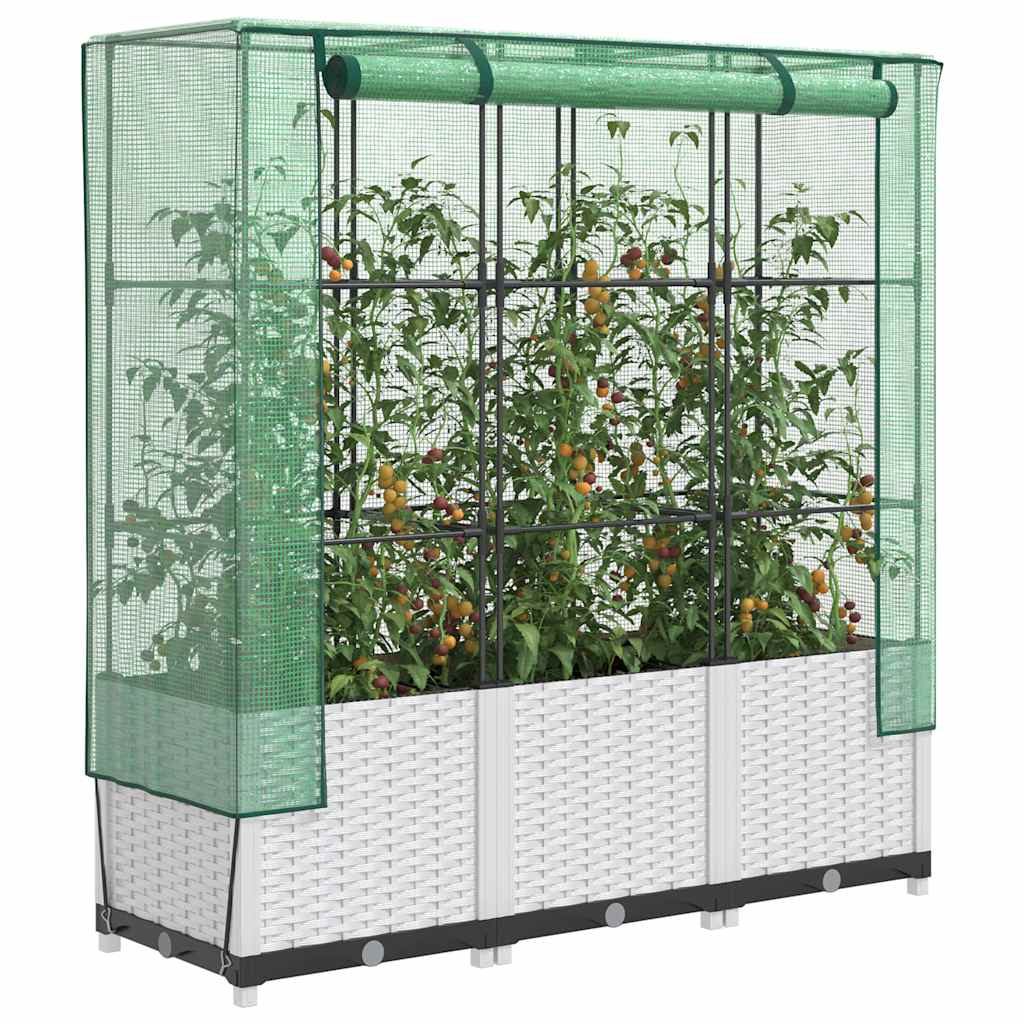 Vidaxl -Pflanzer mit Kashoes 120x40x138 cm Rattanlook