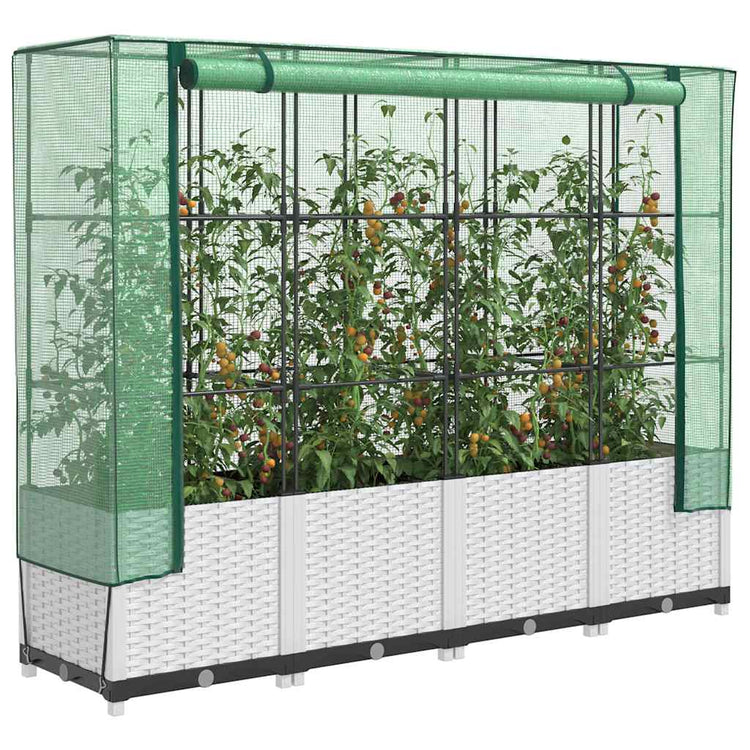 Vidaxl -Pflanzer mit Kashoes 160x40x138 cm Rattanlook