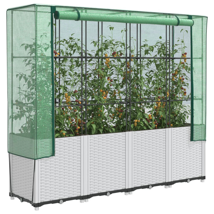 Vidaxl -Pflanzer mit Kashoes 160x40x153 cm Rattanlook