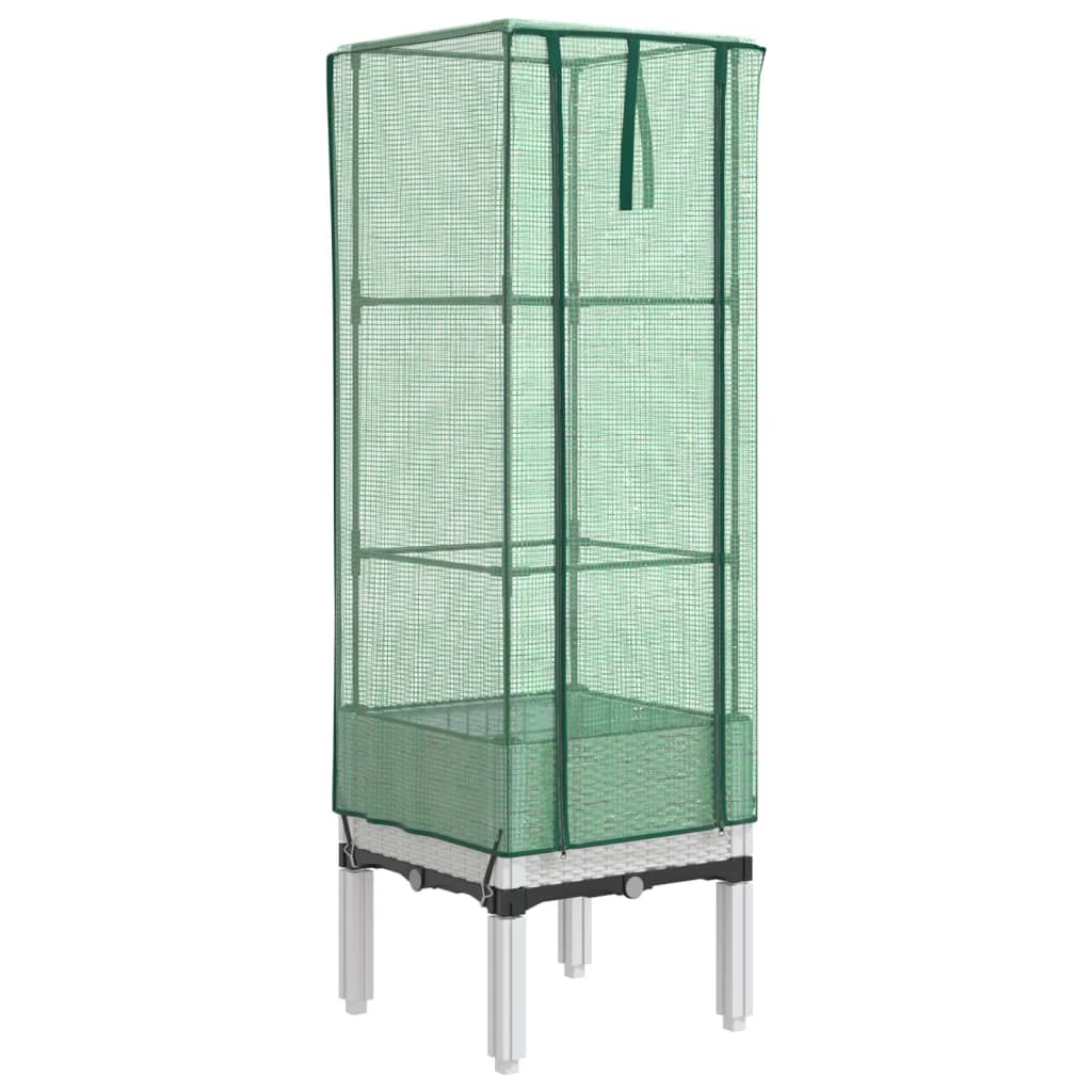 VIDAXL -Pflanzer mit Kashoes 40x40x140 cm Rattanlook erhoben