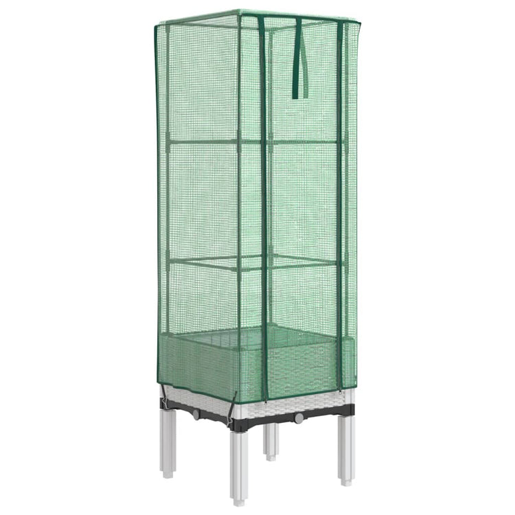 VIDAXL -Pflanzer mit Kashoes 40x40x140 cm Rattanlook erhoben