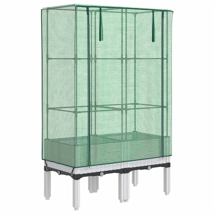 Vidaxl -Pflanzer mit Kashoes 80x40x140 cm Rattanlook erhoben