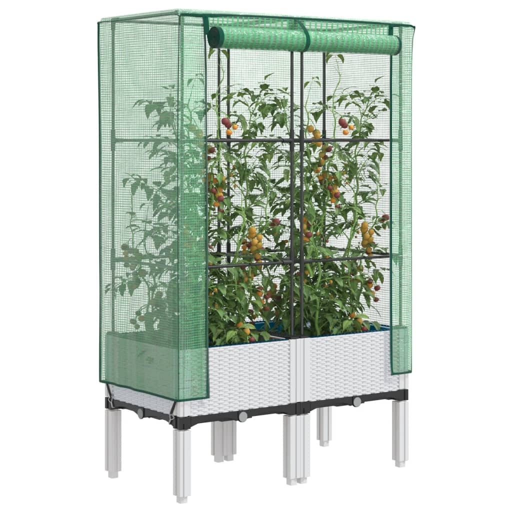 Vidaxl -Pflanzer mit Kashoes 80x40x140 cm Rattanlook erhoben