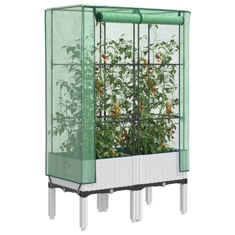 Vidaxl -Pflanzer mit Kashoes 80x40x140 cm Rattanlook erhoben