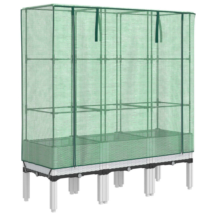 Vidaxl -Pflanzer mit Kashoes 120x40x140 cm Rattanlook