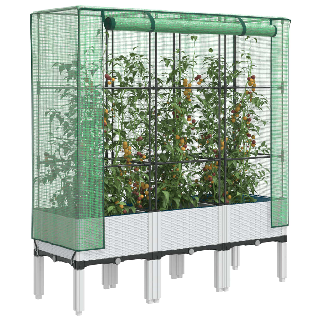 Vidaxl -Pflanzer mit Kashoes 120x40x140 cm Rattanlook