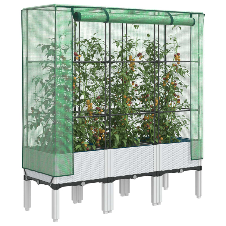 Vidaxl -Pflanzer mit Kashoes 120x40x140 cm Rattanlook