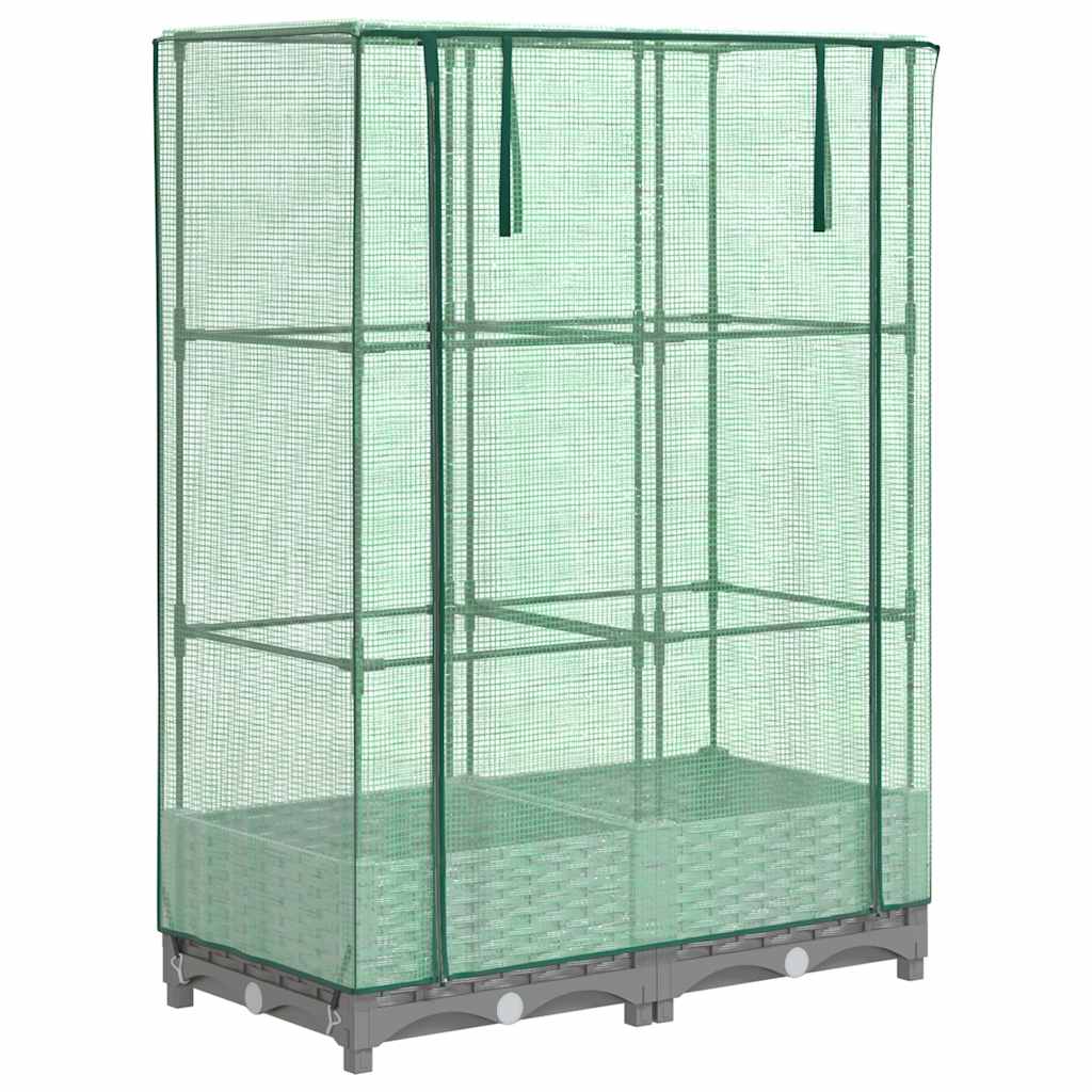 Vidaxl -Pflanzer mit Kashoes 80x40x123 cm Rattanlook erhoben