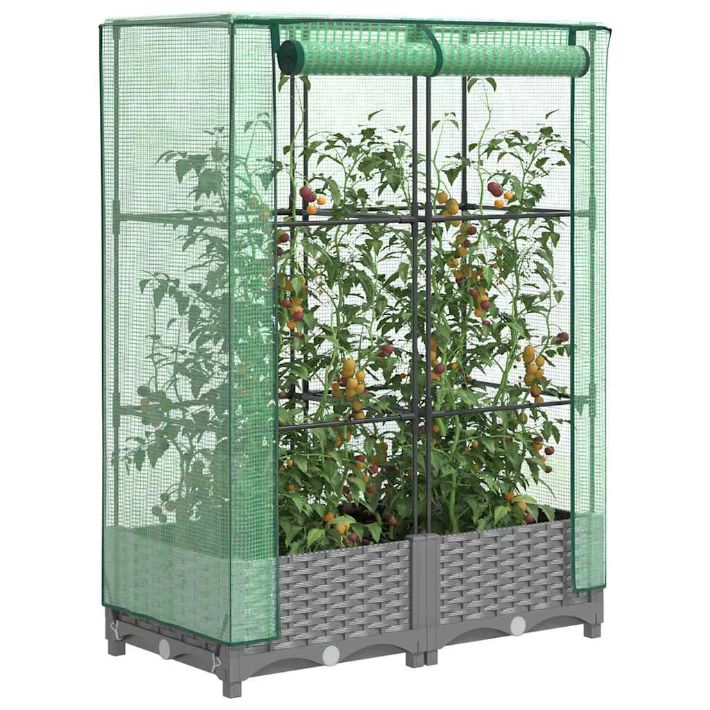 Vidaxl -Pflanzer mit Kashoes 80x40x123 cm Rattanlook erhoben