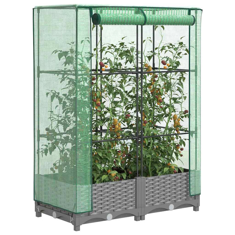 Vidaxl -Pflanzer mit Kashoes 80x40x123 cm Rattanlook erhoben