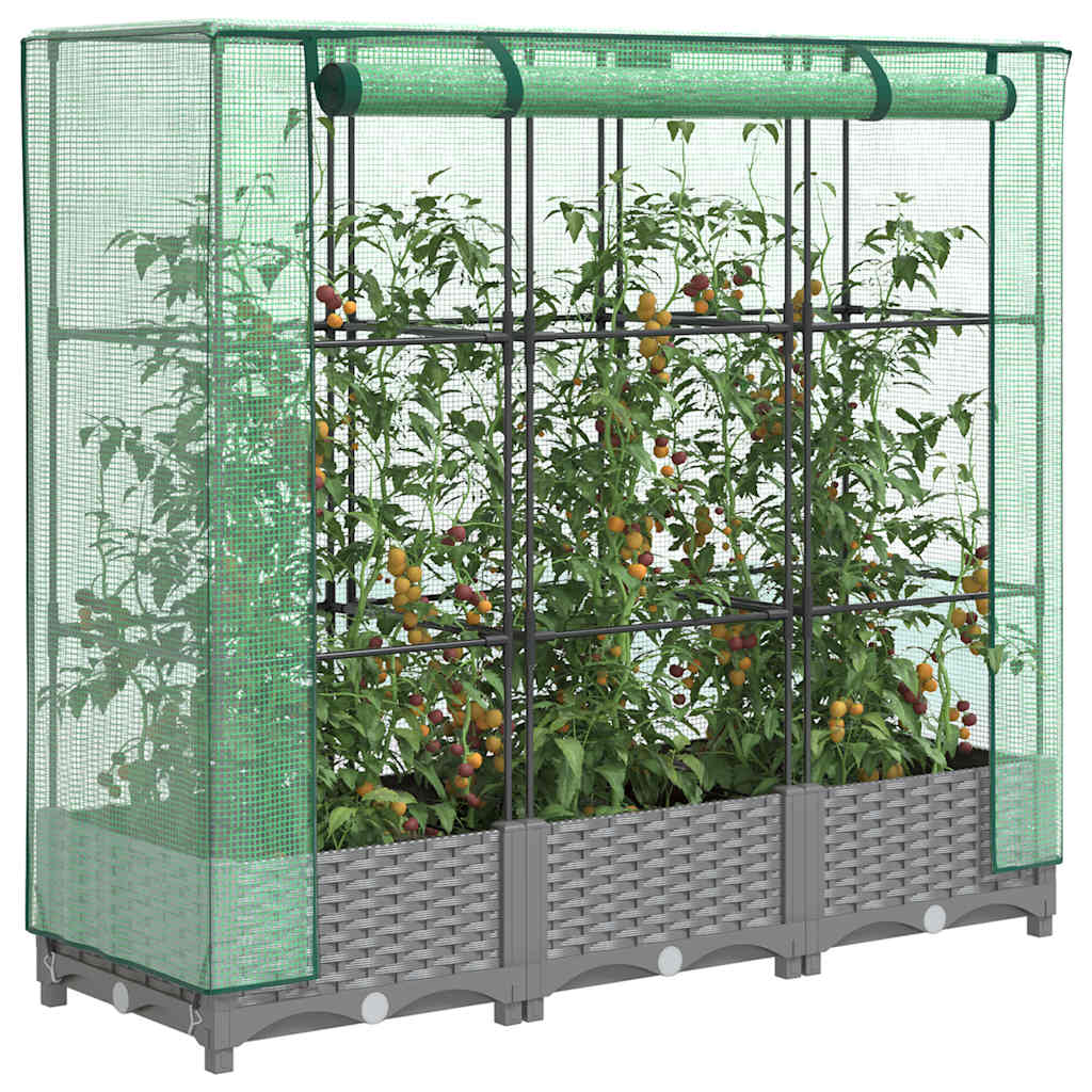 Vidaxl -Pflanzer mit Kashoes 120x40x123 cm Rattanlook