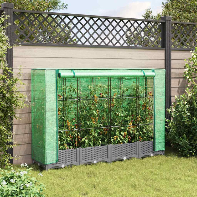 Vidaxl -Pflanzer mit Kashoes 160x40x123 cm Rattanlook