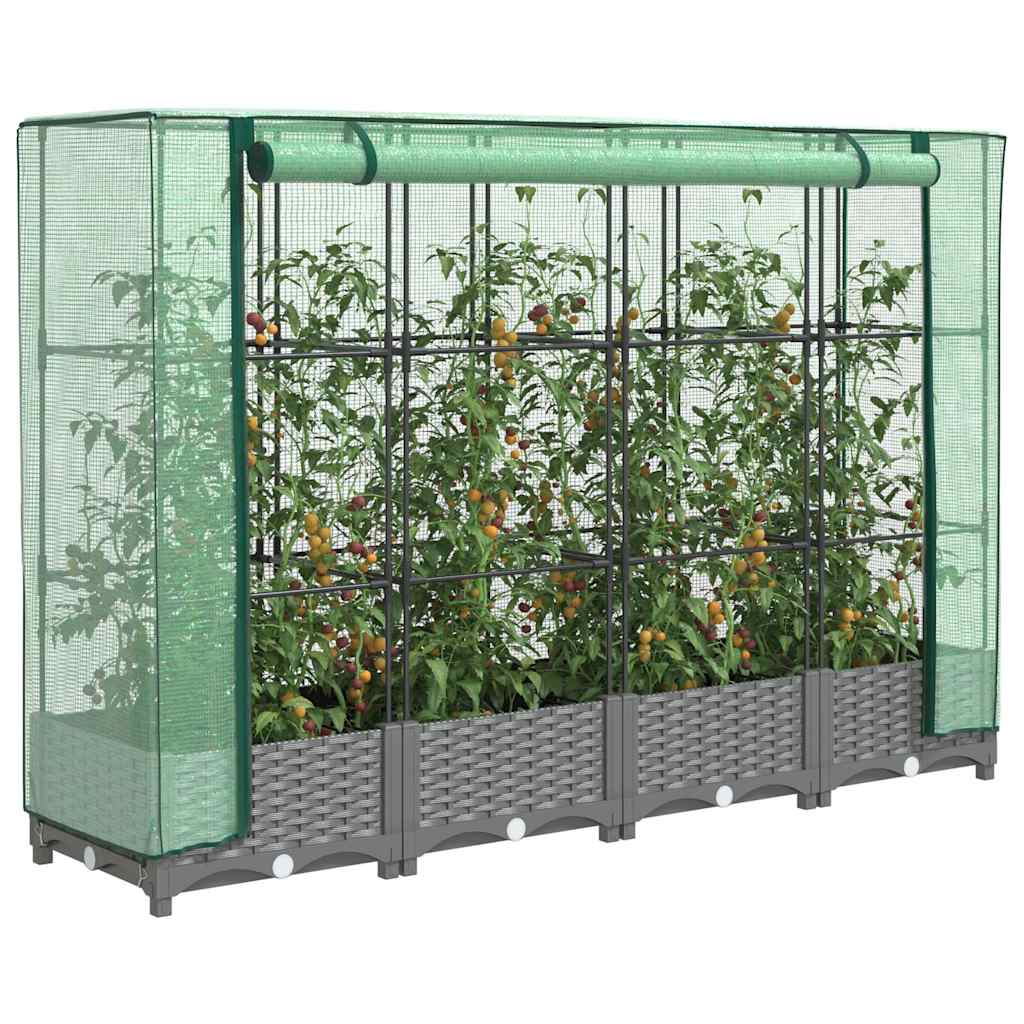 Vidaxl -Pflanzer mit Kashoes 160x40x123 cm Rattanlook