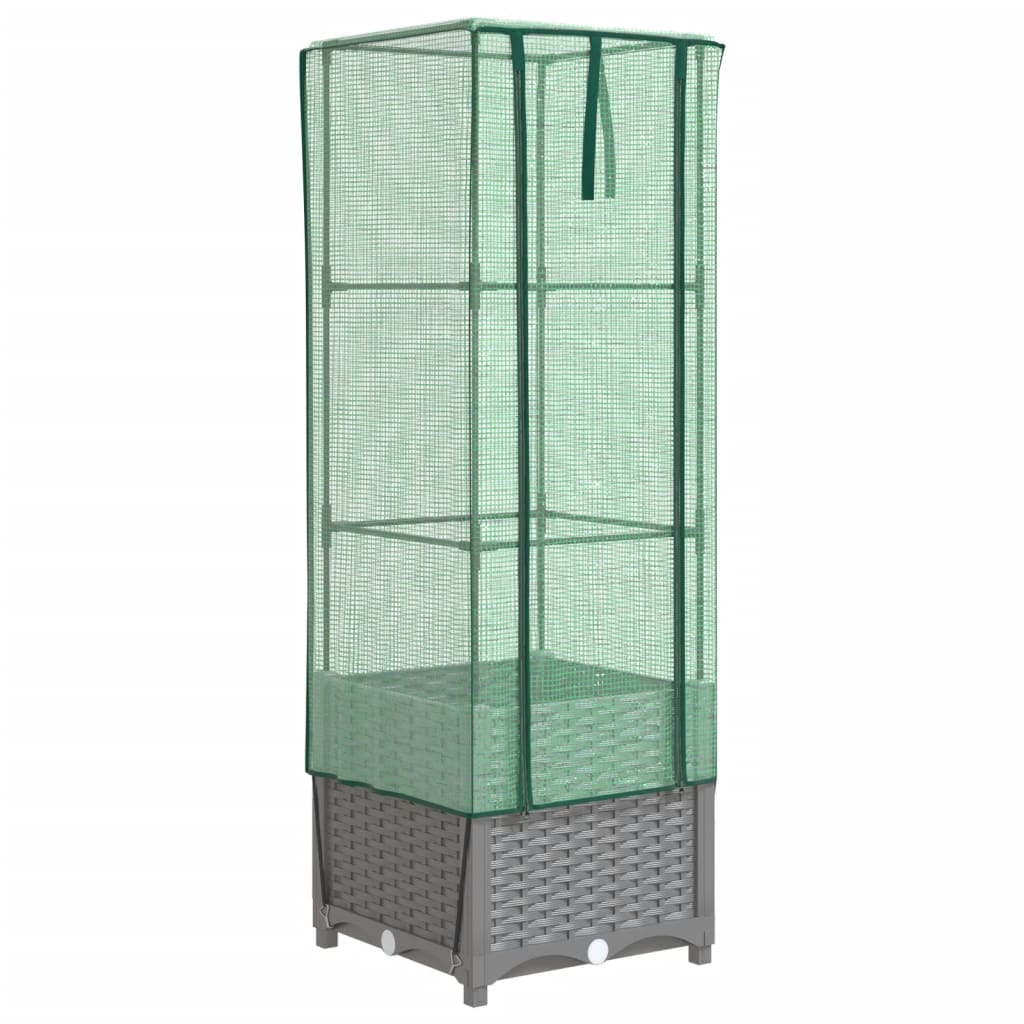 Vidaxl -Pflanzer mit Kashoes 40x40x139 cm Rattanlook