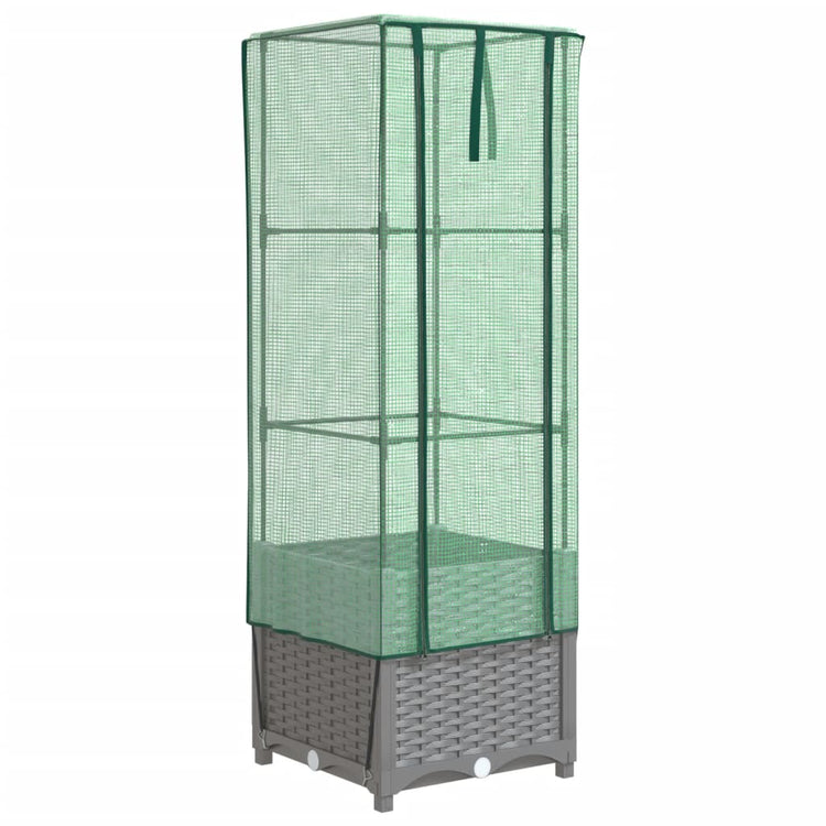 Vidaxl -Pflanzer mit Kashoes 40x40x139 cm Rattanlook