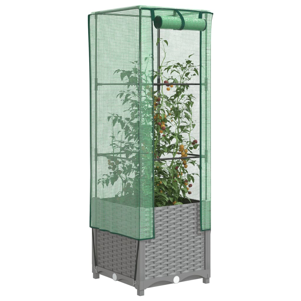 Vidaxl -Pflanzer mit Kashoes 40x40x139 cm Rattanlook