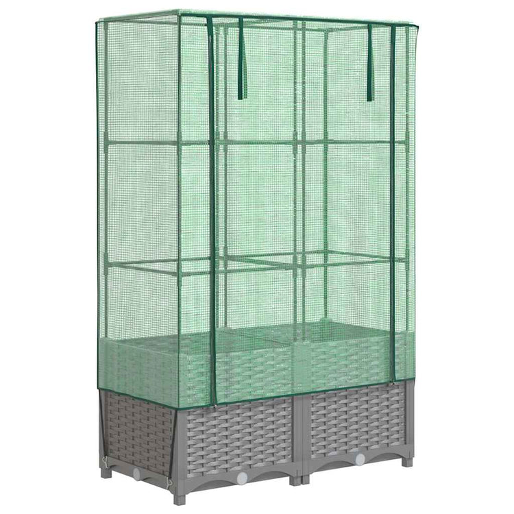 Vidaxl -Pflanzer mit Kashoes 80x40x138 cm Rattanlook erhoben