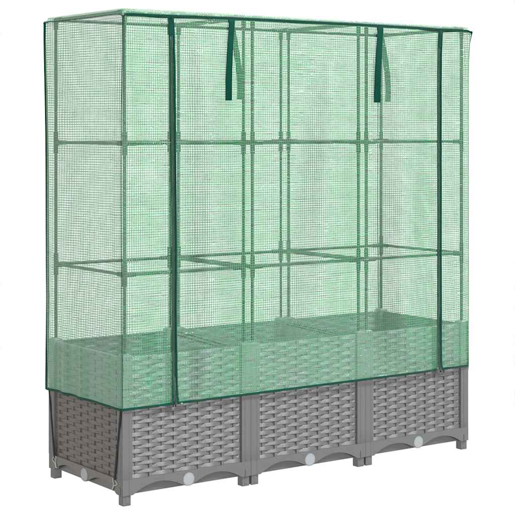 Vidaxl -Pflanzer mit Kashoes 120x40x138 cm Rattanlook