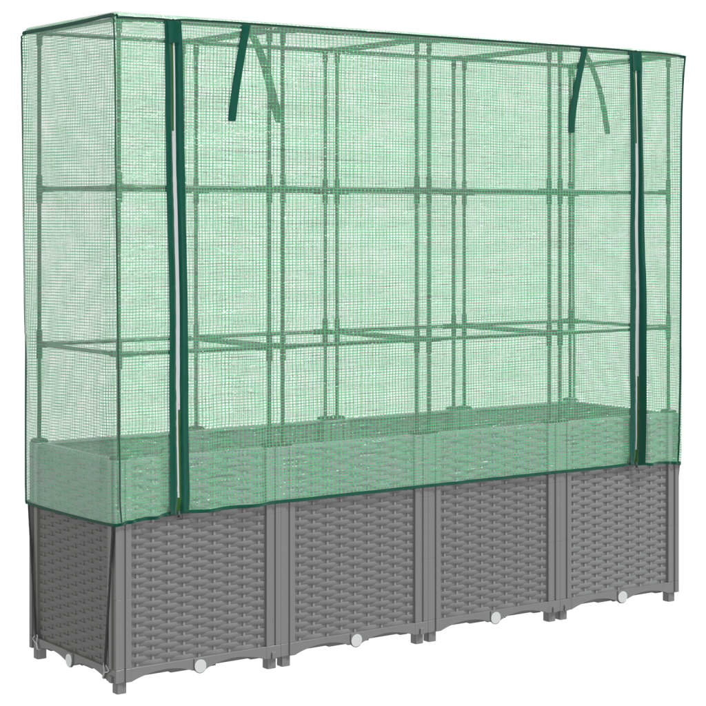 Vidaxl -Pflanzer mit Kashoes 160x40x153 cm Rattanlook