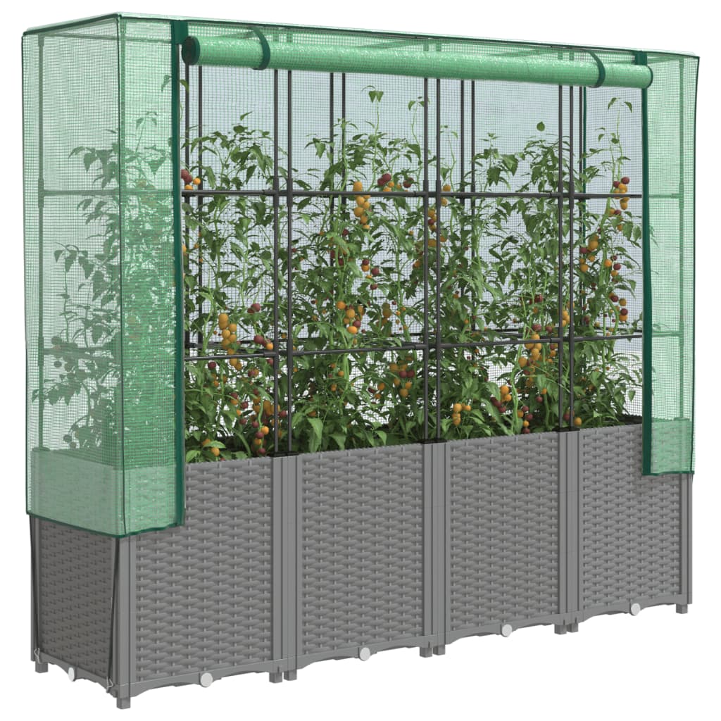 Vidaxl -Pflanzer mit Kashoes 160x40x153 cm Rattanlook