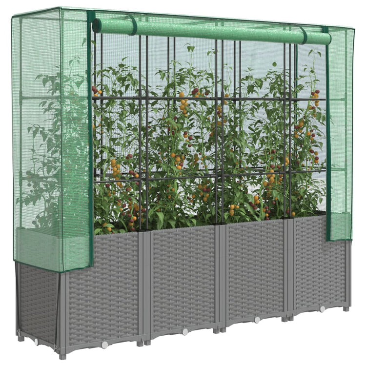Vidaxl -Pflanzer mit Kashoes 160x40x153 cm Rattanlook