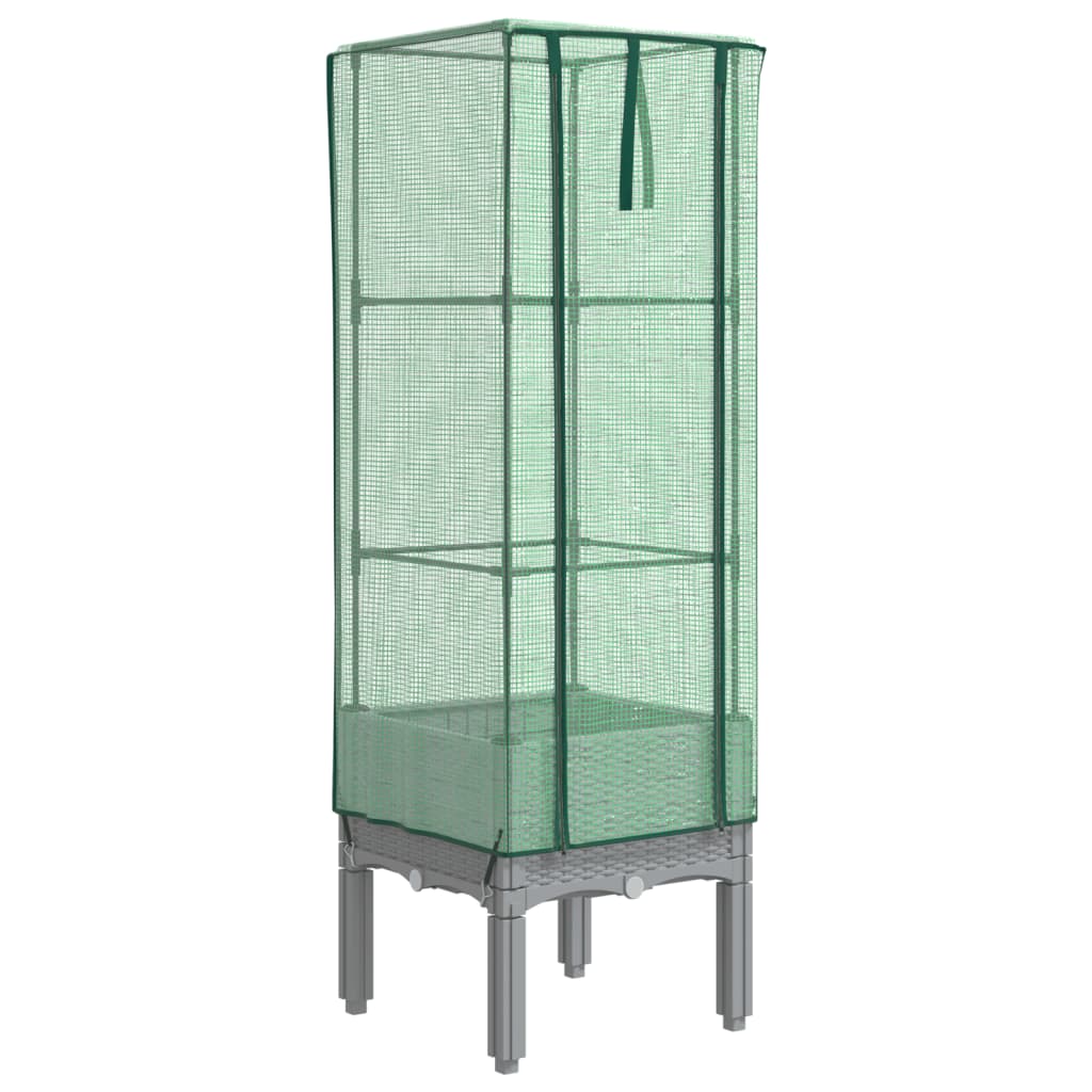 VIDAXL -Pflanzer mit Kashoes 40x40x140 cm Rattanlook erhoben