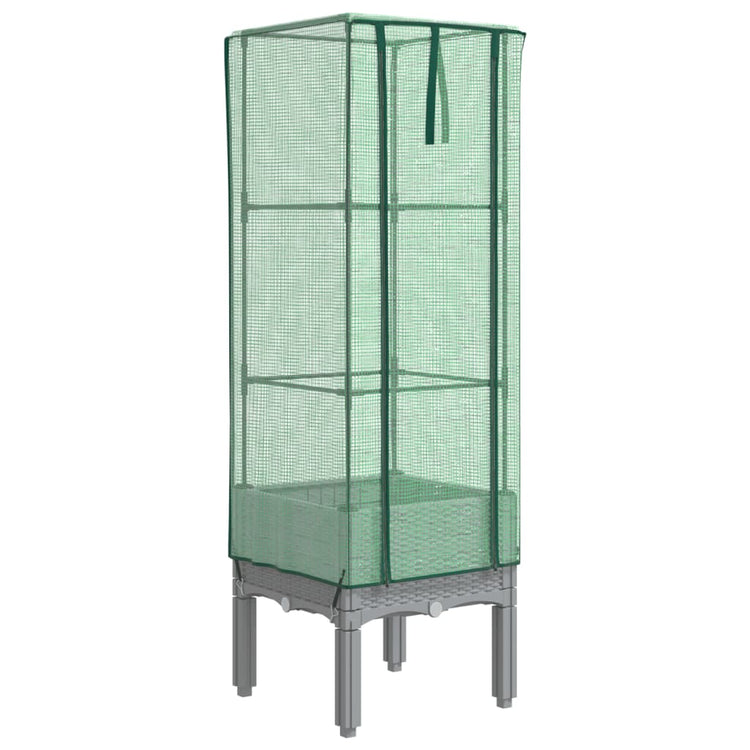 VIDAXL -Pflanzer mit Kashoes 40x40x140 cm Rattanlook erhoben