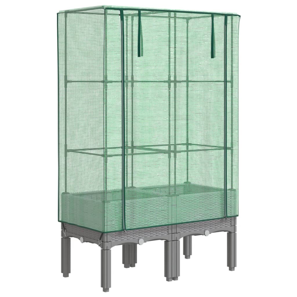 Vidaxl -Pflanzer mit Kashoes 80x40x140 cm Rattanlook erhoben