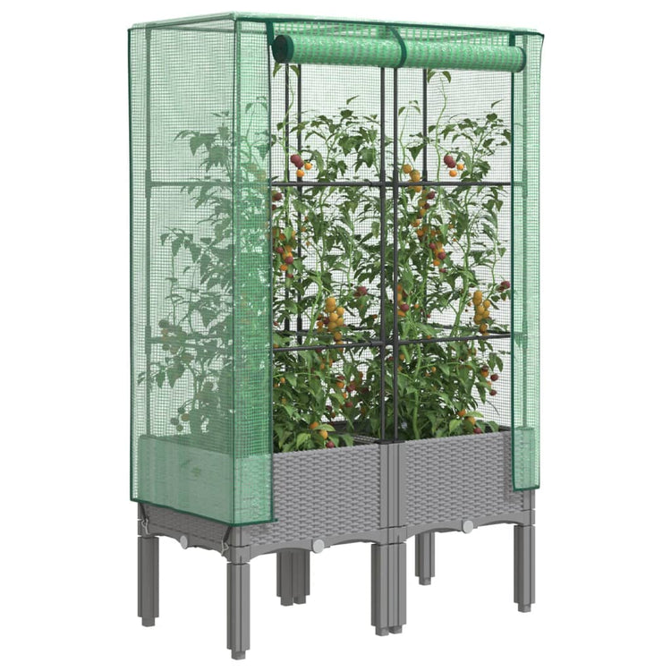 Vidaxl -Pflanzer mit Kashoes 80x40x140 cm Rattanlook erhoben