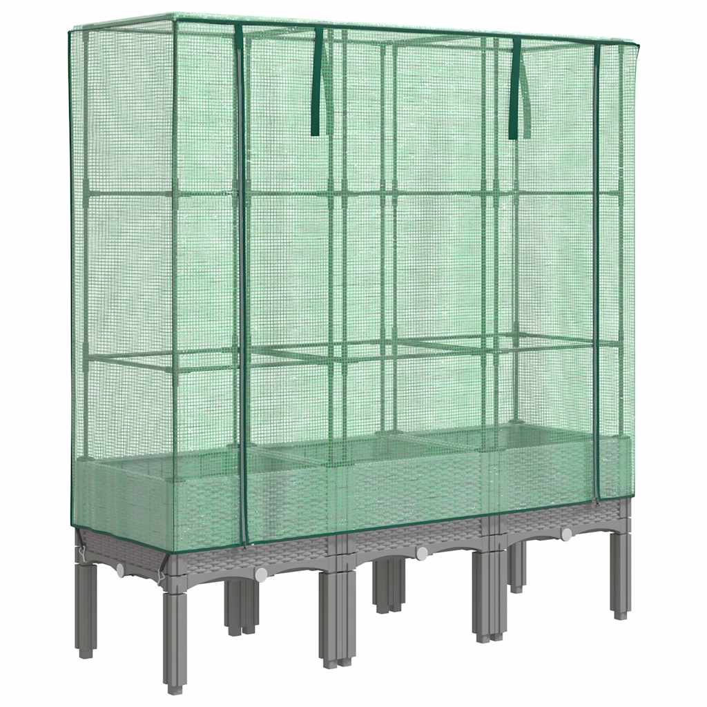 Vidaxl -Pflanzer mit Kashoes 120x40x140 cm Rattanlook