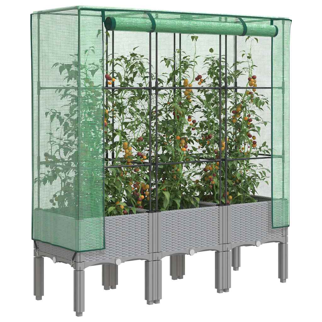 Vidaxl -Pflanzer mit Kashoes 120x40x140 cm Rattanlook