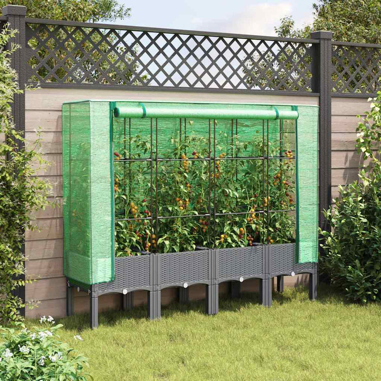 Vidaxl -Pflanzer mit Kashoes 160x40x140 cm Rattanlook