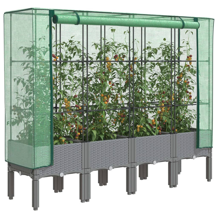 Vidaxl -Pflanzer mit Kashoes 160x40x140 cm Rattanlook