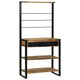Vidaxx Küchenregal braun und schwarz 80 x 40 x 160 cm massives Mangoholz
