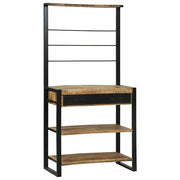 Vidaxx Küchenregal braun und schwarz 80 x 40 x 160 cm massives Mangoholz - afbeelding 3