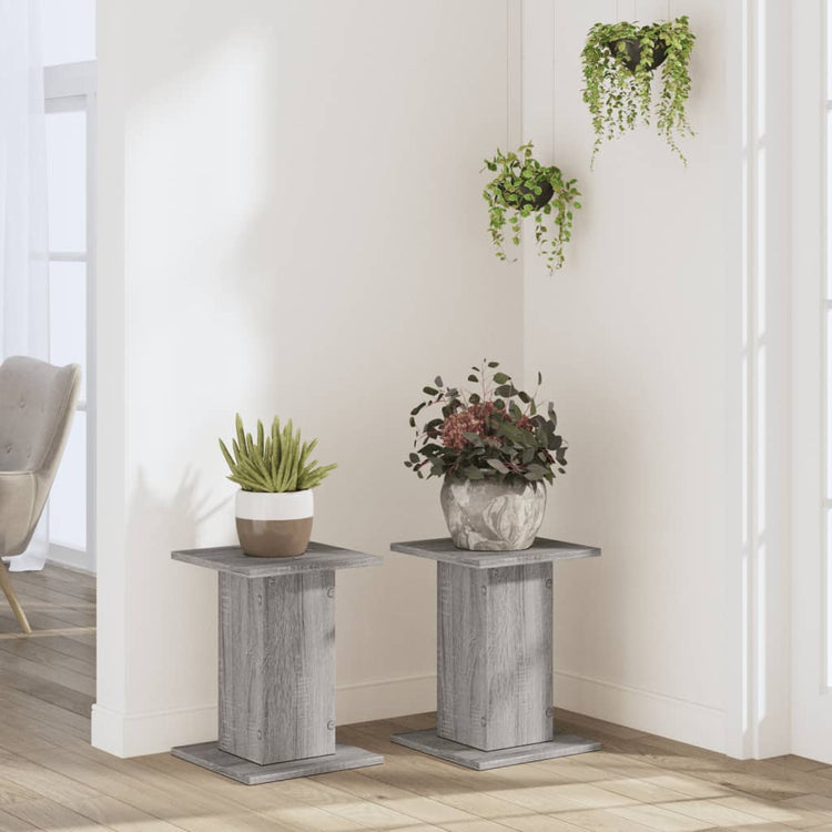 VIDAXL -Anlagenstandards 2 PCs 30x30x40 cm verarbeitetes Holzgrau Sonoma