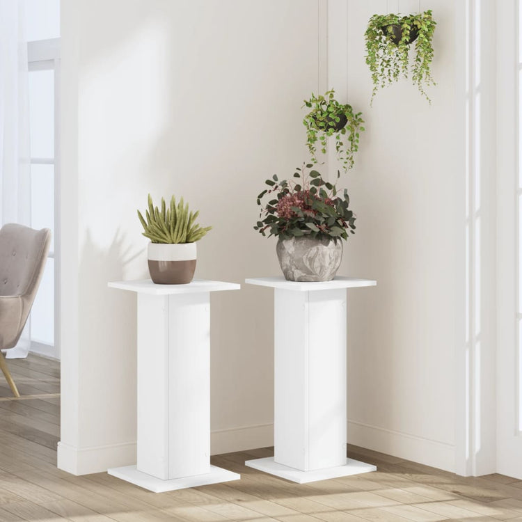 VIDAXL -Anlagenstandards 2 PCs 30x30x60 cm verarbeitetes Holz weiß