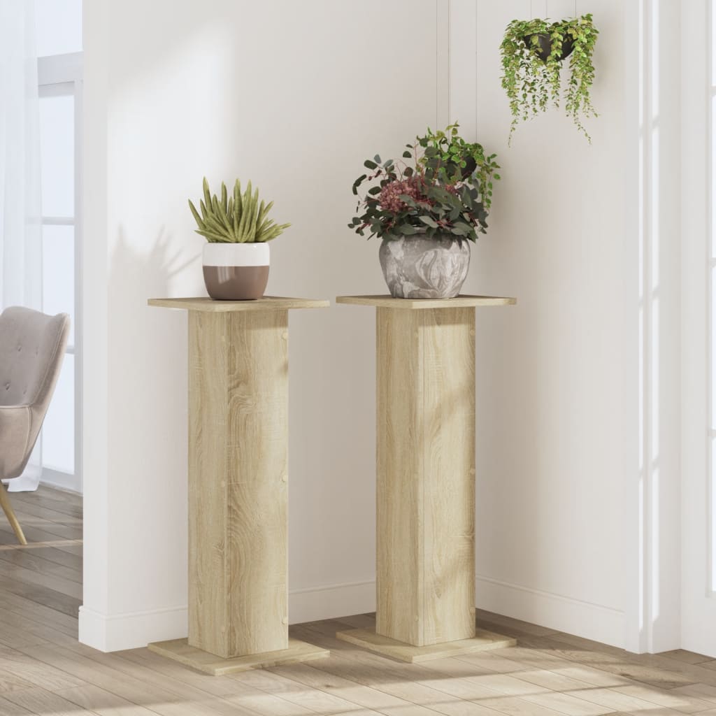VIDAXL -Anlagenstandards 2 PCs 30x30x80 cm verarbeitetes Holz Sonoma Oak