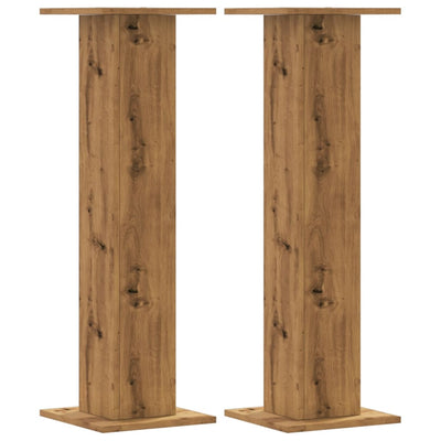 VidaXL Pflanzenständer 2 Stück 30x30x95 cm Holz handgefertigte Eiche