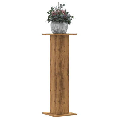 VidaXL Pflanzenständer 2 Stück 30x30x95 cm Holz handgefertigte Eiche