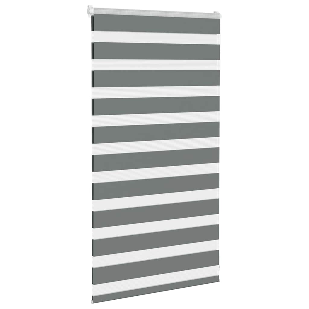 Vidaxl Zebra Roller Blind 90x100 cm Stoffbreite 85,9 cm dunkelgrau